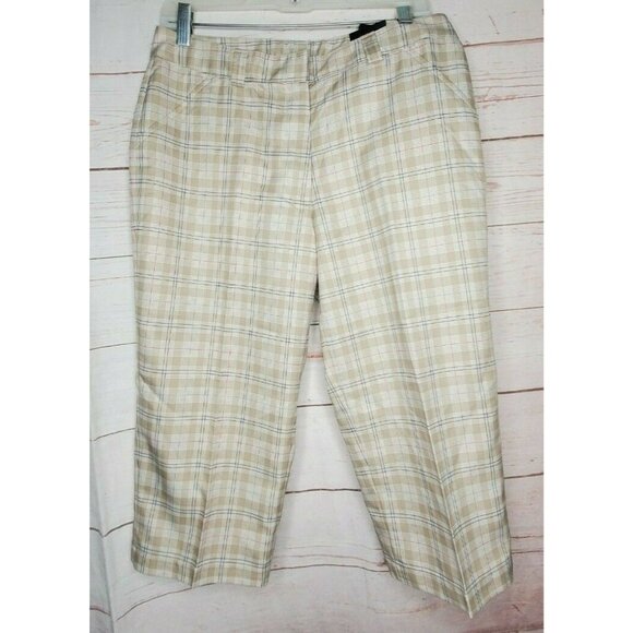Pebble Beach Performance Size 10 Long Beige Plaid Shorts, Lightweight Polyester - Picture 3 of 11